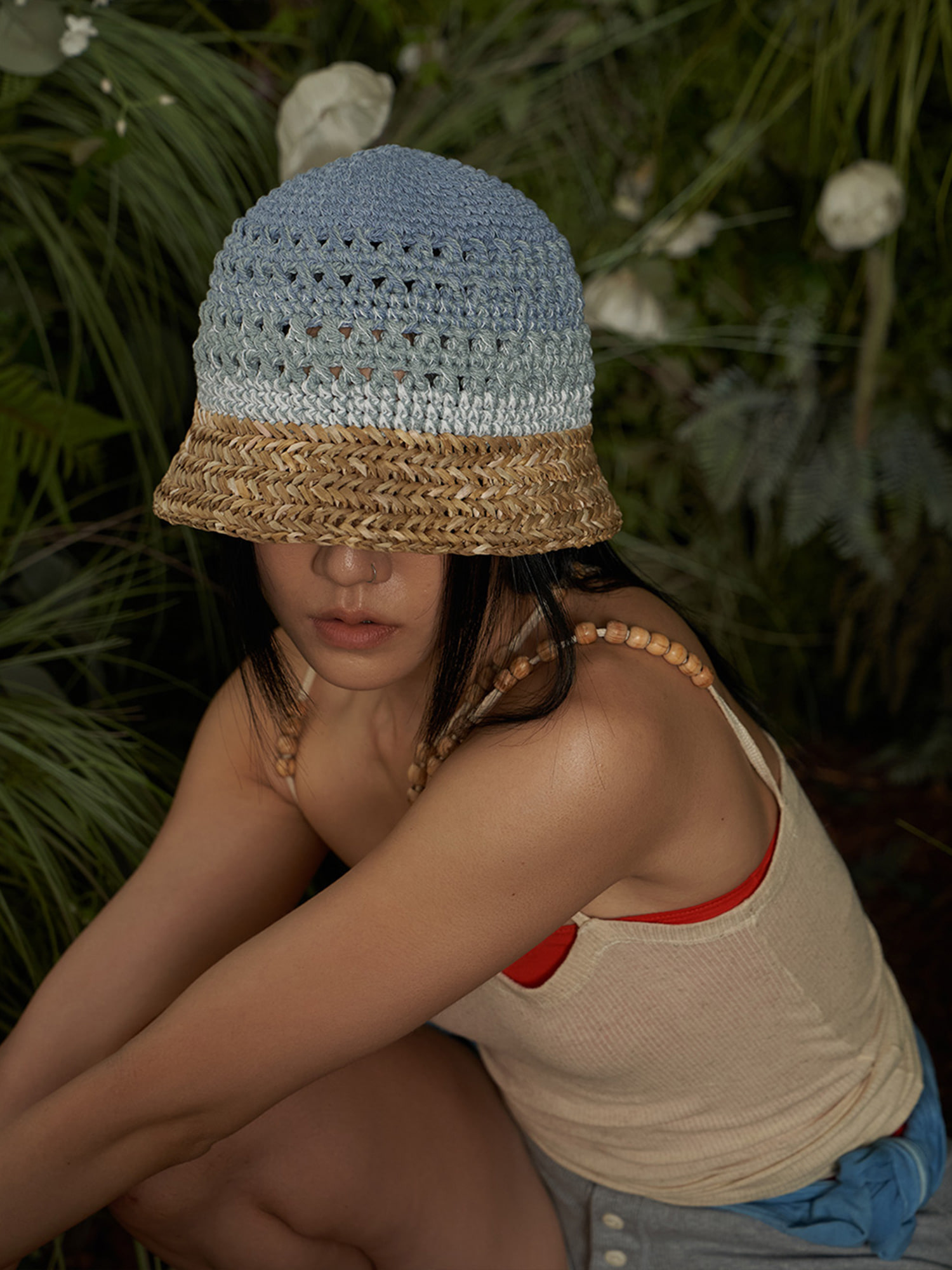 Herringbone Bucket Hat(Sea)_Summer